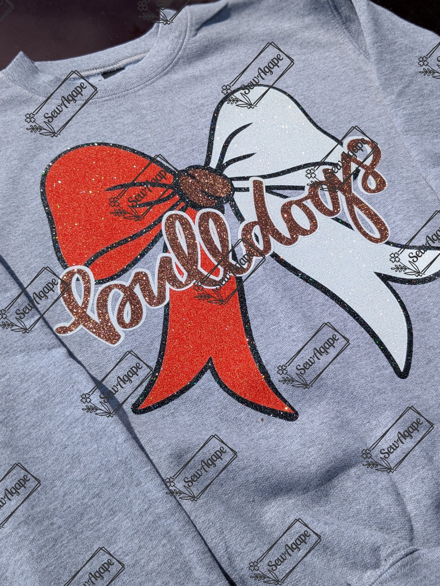 Glitter Bulldog Bow Sweatshirt