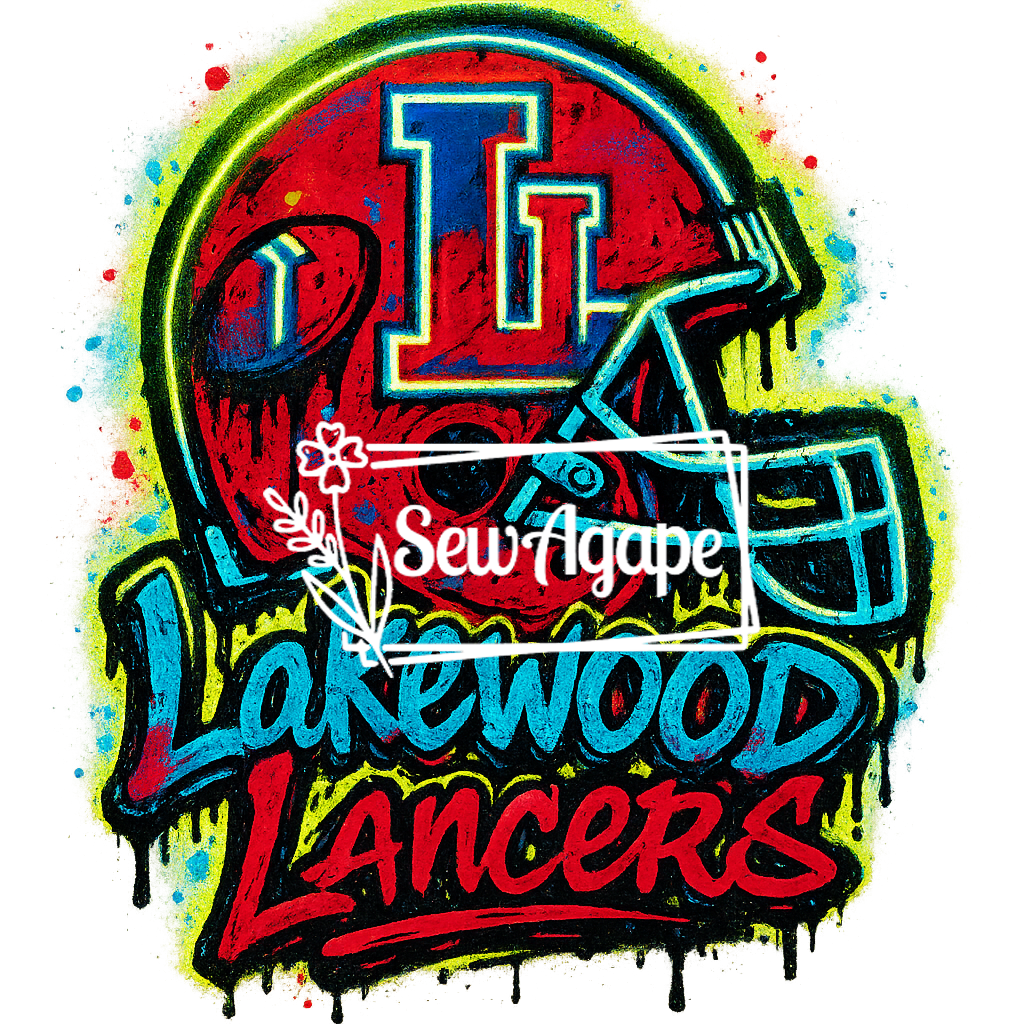 Lakewood lancers football helmet Design – Sew Agape LLC