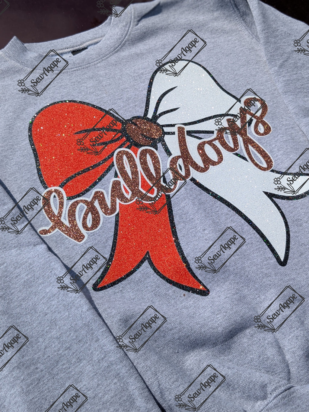 BLACK FRIDAY-Glitter Bulldog Bow Sweatshirt