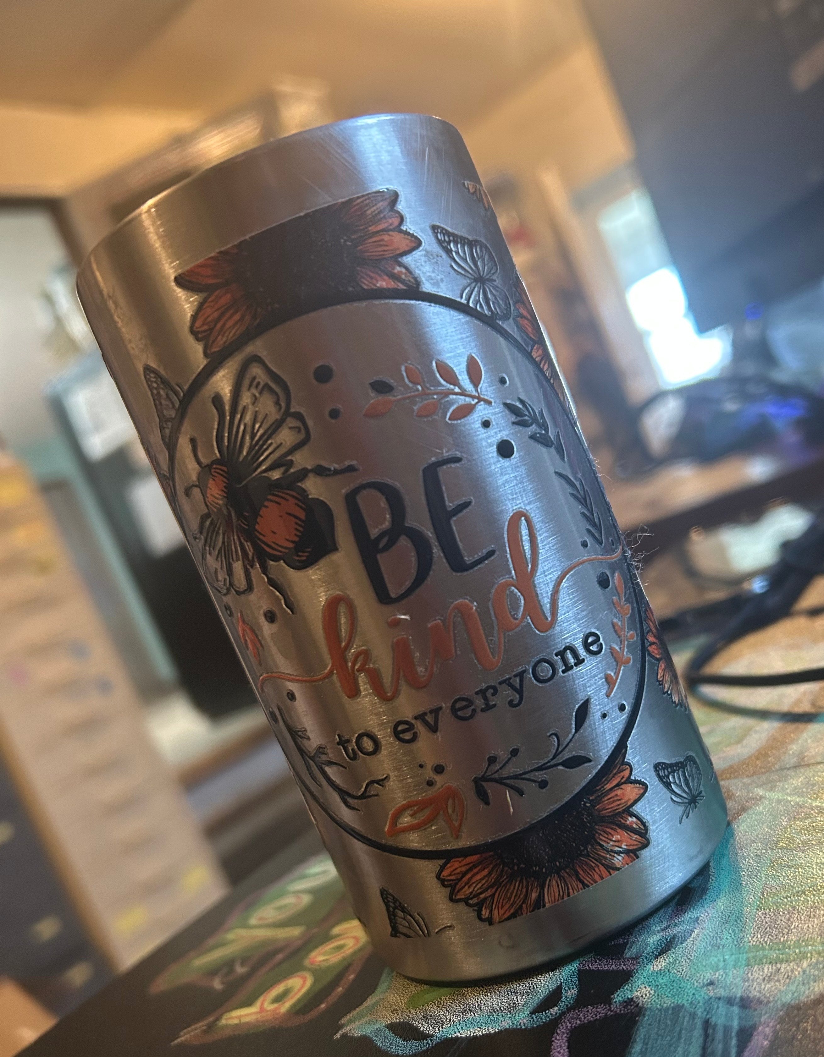 BLACK FRIDAY "BE KIND" SILVER TUMBLER