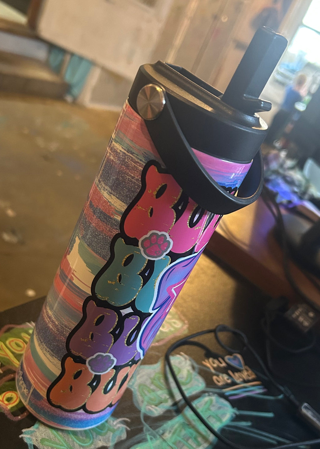 BLACK FRIDAY BULLDOG WATER BOTTLE