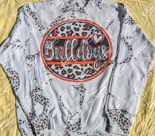 Bulldog Tie Dye Print Sweater