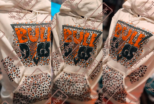 Bulldog leopard print hoodie