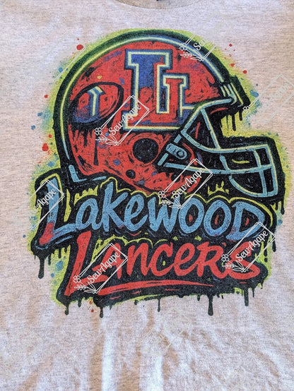 Lakewood lancers football helmet Design