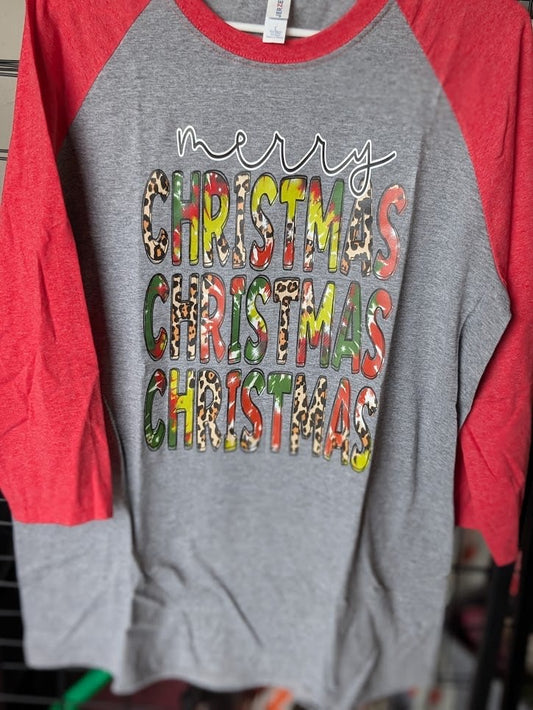 BLACK FRIDAY COLORFUL CHRISTMAS 3/4 SLEEVE T-SHIRT