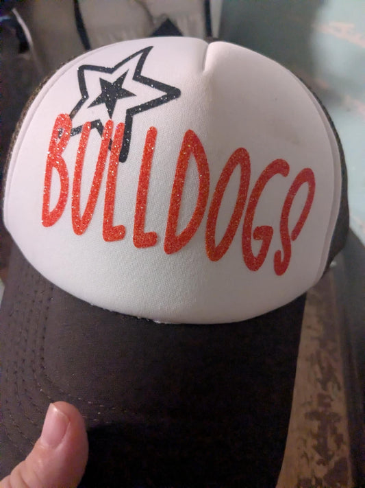 BLACK FRIDAY BULLDOG TRUCKER HAT GLITTER
