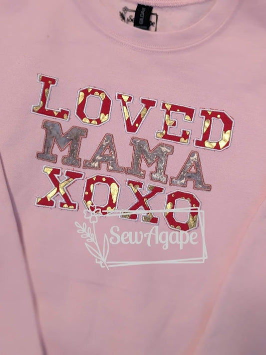 BLACK FRIDAY- LOVED MOMMA EMBROIDERED SWEATSHIRT